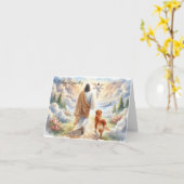 Carte Perte de chien Sympathy-Jésus avec Golden Retrieve (Fleur jaune)