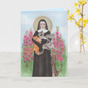 Carte Perte de deuil Chat St Gertrude Patron Saint Gertr