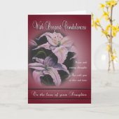 Carte Perte de fille - Avec les plus profondes condoléan (Fleur jaune)