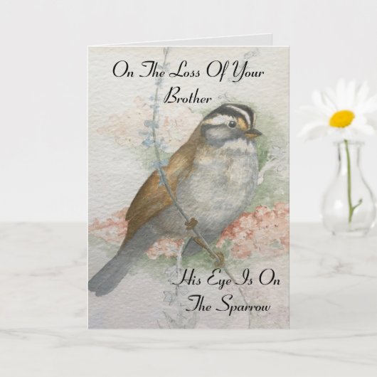 Carte Perte De Frère Sparrow Bible Citation Sympathie (Petite plante)
