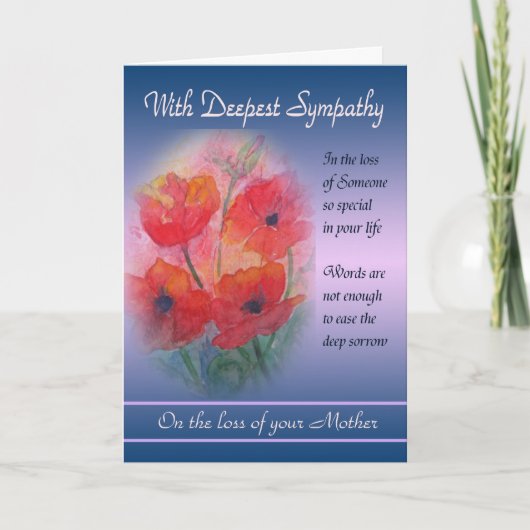 Carte Perte de la mère - avec la plus profonde sympathie (Devant)