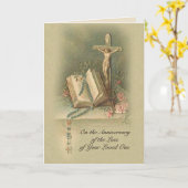 Carte Perte de la mort Anniversaire aimée un Rosaire Cru (Fleur jaune)