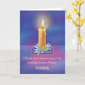 Carte Perte de la soeur Premier Anniversaire Bougie reli (Fleur jaune)