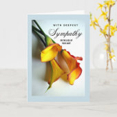 Carte Perte de la sympathie de tante Calla Lilies (Fleur jaune)