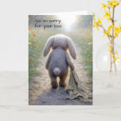 Carte Perte de la sympathie du lapin d'animal (Fleur jaune)