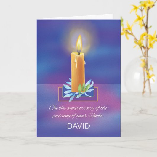 Carte Perte de l'Anniversaire de l'oncle Religieux brill (Fleur jaune)