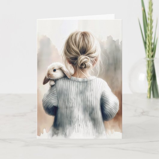 Carte Perte de Lapin de Compagnie Aquarelle (Devant)