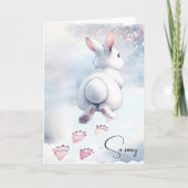 Carte Perte de lapin de compagnie avec empreintes de pat (Devant)