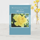 Carte Perte de mari avec Rose Jaune, Sympathie (Fleur jaune)