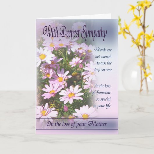 Carte Perte de mère - avec la sympathie la plus profonde (Fleur jaune)