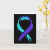 Carte Perte de nièce sarcelle et violet Prévention du su (Fleur jaune)