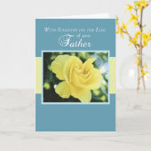 Carte Perte de père avec Rose Jaune, Sympathie (Fleur jaune)