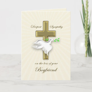 Carte Perte de sympathie de petit ami, croix d'or et col