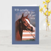 Carte Perte de sympathie du cheval, bleu (Fleur jaune)