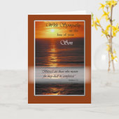 Carte Perte de sympathie du fils, coucher de soleil sur  (Fleur jaune)