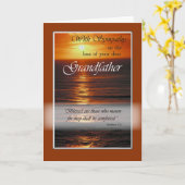 Carte Perte de sympathie du grand-père, coucher de solei (Fleur jaune)