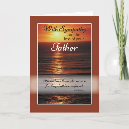 Carte Perte de sympathie du père, coucher du soleil, océ (Devant)
