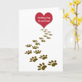 Carte Perte des empreintes et du coeur des animaux de co (Fleur jaune)