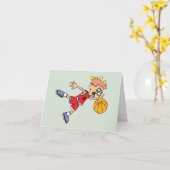 Carte Perte drôle de ballon de basket (Fleur jaune)