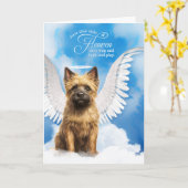 Carte Perte d'un Cairn Terrier Chien Angel animal de com (Fleur jaune)