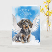 Carte Perte d'un câlin Dachshund chien animal de compagn (Fleur jaune)