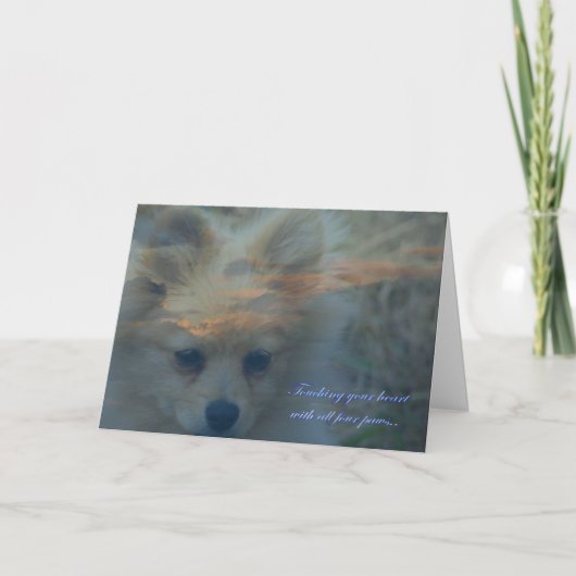 Carte Perte d'un chien. Perte d'un animal. Condoléances (Devant)