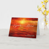 Carte Perte d'un mari Sympathy Sunset Ocean (Fleur jaune)