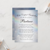 Carte Perte d'un mémorial partenaire (Devant/Arrière en situation)