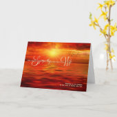 Carte Perte d'une épouse Sympathy Sunset Ocean (Fleur jaune)