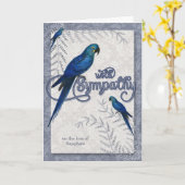 Carte Perte d'une Hyancinthe d'oiseaux Macaw Pet Sympath (Fleur jaune)