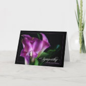 Carte Perte d'une sympathie de mari violet Calla Lilies (Devant)