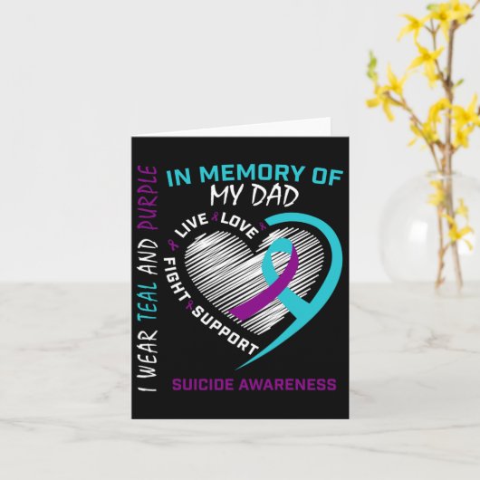 Carte Perte Père En Mémoire De Mon Père Sensibilisation (Fleur jaune)