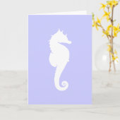 Carte Pervenche et hippocampe blanc (Fleur jaune)
