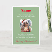 Carte Perzonalisable Mignonne Vert Sobriété Noël (Devant)