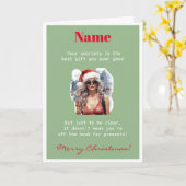 Carte Perzonalisable Mignonne Vert Sobriété Noël (Fleur jaune)