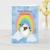 Carte Pet Birthday Card pour Greyhound avec Arc en ciel (Fleur jaune)