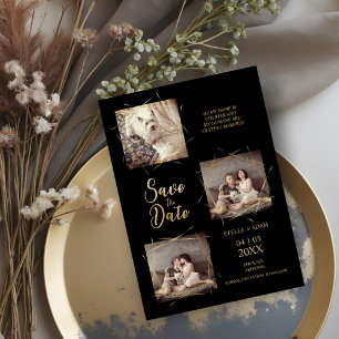 Carte Pet Black Stylish Moderne Calligraphie 3-Photo