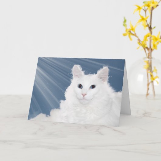 Carte Pet chat perte sympathie (Fleur jaune)