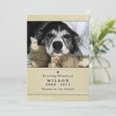 Carte Pet Memorial 5"x7" Creme Photo moderne (Debout devant)