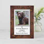 Carte Pet Memorial 5"x7" - Photo Brown au chocolat (Debout devant)