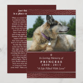 Carte Pet Memorial 5"x7" Rainbow Bridge (Homme) (Devant / Derrière)