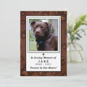 Carte Pet Memorial 5 x 7 - Empreintes Brown (Debout devant)