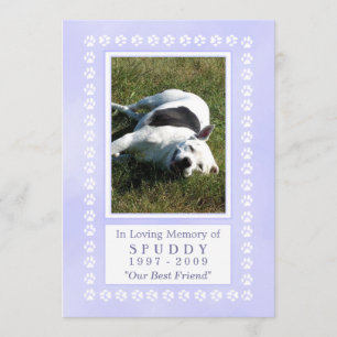 Carte Pet Memorial 5x7 - Empreintes bleu paradisia