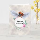 Carte Pet mémorial Boxe chien ailes d'ange chien poème (Fleur jaune)