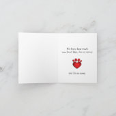 Carte Pet Memorial Crazy Cute Sympathy (Intérieur)
