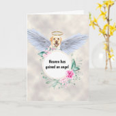 Carte Pet memorial du Labrador chien ailes d'ange poème (Fleur jaune)