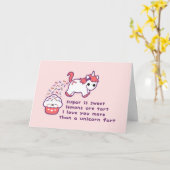 Carte Pet mignon de licorne (Fleur jaune)