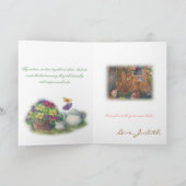 Carte Pet sympathie, Cat in Garden, Custom Message (Intérieur)