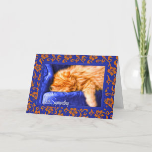 Carte Pet Sympathie Orange Tabby Chat avec Bleu