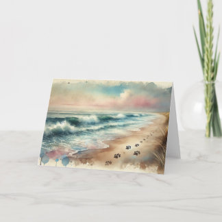 Carte Pet Sympathy Beach Watercolor Card